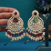 Magenta Color Kundan Earrings (KDE939MNT)