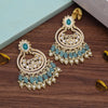 Sky Blue Color Kundan Earrings (KDE939SBLU)