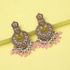 Pink Color Kundan Earrings (KDE940PNK)