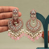 Pink Color Kundan Earrings (KDE940PNK)