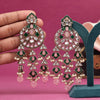 Pink Color Kundan Earrings (KDE941PNK)