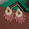 Pink Color Kundan Earrings (KDE942PNK)