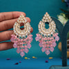 Pink Color Kundan Earrings (KDE942PNK)