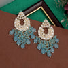 Sky Blue Color Kundan Earrings (KDE942SBLU)