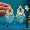 Sky Blue Color Kundan Earrings (KDE942SBLU)