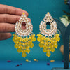 Yellow Color Kundan Earrings (KDE942YLW)