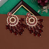 Maroon Color Kundan Earrings (KDE943MRN)