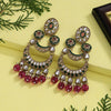 Magenta Color Kundan Earrings (KDE944MNT)