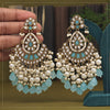 Sky Blue Color Kundan Earrings (KDE945SBLU)