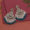 Turquoise Blue Color Kundan Earrings (KDE945TBLU)