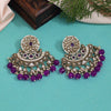 Purple Color Kundan Earrings (KDE946PRP)