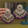 Purple Color Kundan Earrings (KDE946PRP)