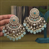 Sky Blue Color Kundan Earrings (KDE946SBLU)