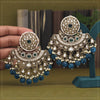 Turquoise Blue Color Kundan Earrings (KDE946TBLU)