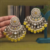 Yellow Color Kundan Earrings (KDE946YLW)