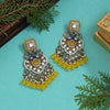 Yellow Color Kundan Earrings (KDE947YLW)