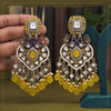 Yellow Color Kundan Earrings (KDE947YLW)