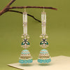 Sky Blue Color Meenakari Kundan Earrings (KDE948SBLU)