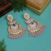 Pink Color Meenakari Kundan Earrings (KDE949PNK)