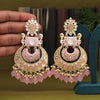 Pink Color Meenakari Kundan Earrings (KDE949PNK)