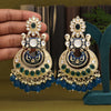 Turquoise Blue Color Meenakari Kundan Earrings (KDE949TBLU)