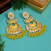 Yellow Color Meenakari Kundan Earrings (KDE949YLW)