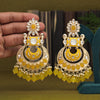 Yellow Color Meenakari Kundan Earrings (KDE949YLW)