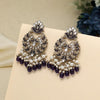 Purple Color Kundan Earrings (KDE951PRP)