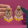 Yellow Color Kundan Earrings (KDE951YLW)