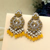 Yellow Color Kundan Earrings (KDE951YLW)