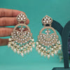 White Color Kundan Earrings (KDE953WHT)