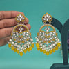 Yellow Color Kundan Earrings (KDE953YLW)