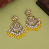 Yellow Color Kundan Earrings (KDE953YLW)