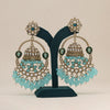 Sky Blue Color Kundan Earrings (KDE954SBLU)