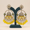 Yellow Color Kundan Earrings (KDE954YLW)