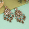 Pista Green Color Kundan Earrings (KDE959PGRN)