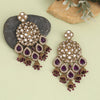 Purple Color Kundan Earrings (KDE959PRP)