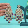 Purple Color Kundan Earrings (KDE959PRP)