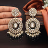 Black Color Kundan Earrings (KDE963BLK)