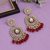 Maroon Color Kundan Earrings (KDE963MRN)