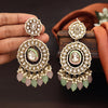 Pink & Pista Green Color Kundan Earrings (KDE963PNKPGRN)