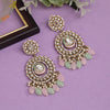 Pink & Pista Green Color Kundan Earrings (KDE963PNKPGRN)