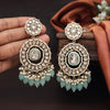 Sky Blue Color Kundan Earrings (KDE963SBLU)