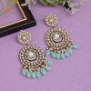 Sky Blue Color Kundan Earrings (KDE963SBLU)