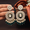 Turquoise Blue Color Kundan Earrings (KDE963TBLU)