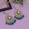 Turquoise Blue Color Kundan Earrings (KDE963TBLU)