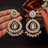 Black Color Kundan Earrings (KDE964BLK)