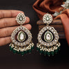 Green Color Kundan Earrings (KDE964GRN)