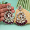 Magenta Color Kundan Earrings (KDE964MNT)