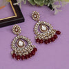 Maroon Color Kundan Earrings (KDE964MRN)